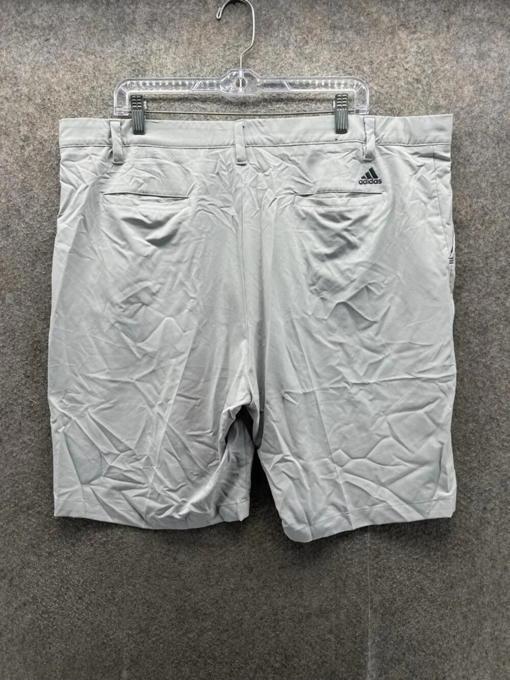 Adidas Shorts Mens 42 Gray Chino Flat Front Stretch 365 Performance Golf Casual